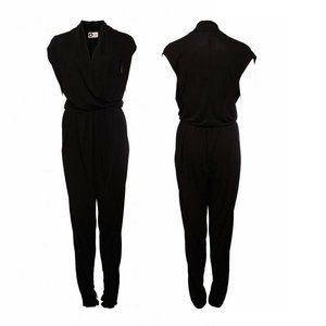 $1700 LANVIN Black Stretch Sleeveless Jumpsuit Size US 6 FR 38 But runs big!